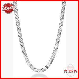 Sterling Silver 4mm Mesh Chain Necklace 20 Inch Italian Made